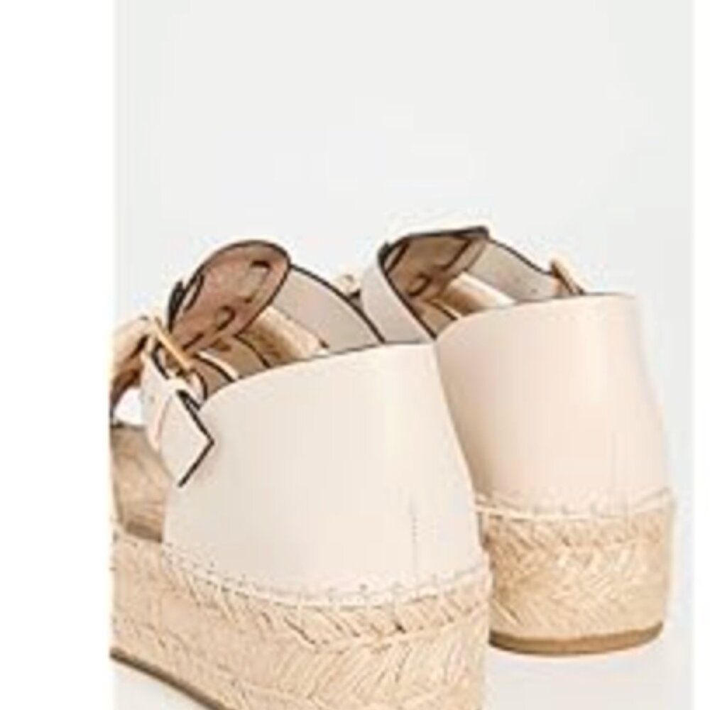 NEW Tory Burch Fisherman Platform Espadrilles Ivory Off White size10 NO BOX - Picture 3 of 7